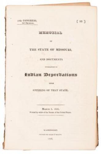 Memorial of the state of Missouri and documents in relation to Indian depredations upon citizens of that State. March 6, 1826