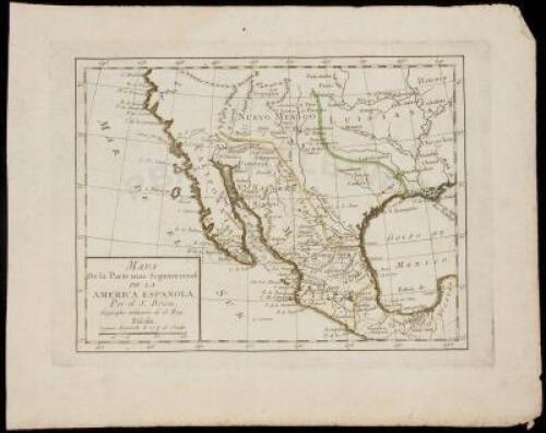 Mapa de la Parte mas Septentrional de la America Espanola, Por el S. Brion, Geographe ordinario de el Rey