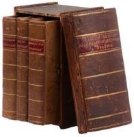 Two small volumes on geography with maps + a dictionary, set in leather case