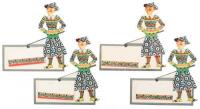 Bridge Tournament place cards, with color lithographed golfer art