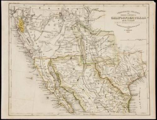 Vereinigte Staaten von Nord-America: Californien, Texas und die Territorien New Mexico u. Utah Nach den neuesten Hülfsmitte In gezeich. von J. Grässl. 1852