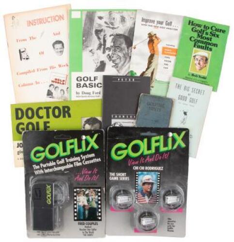 Ten miscellaneous golf items, mostly instructional booklets