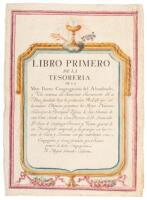 Libro Primero de la Tesorer&iacute;a de la Muy Ilustre Congregaci&oacute;n del Alumbrado y Vela&hellip; - title page only