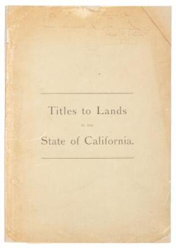 Titles to Lands in the State of California (wrapper title)