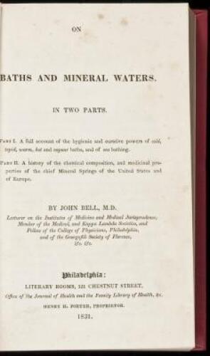 On Baths and Mineral Waters. In Two Parts