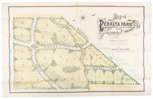 Map of Peralta Park, Berkeley, Alameda County, Cal. Subdivided October 1878. M.C. King, C.E. Scale 80 Feet to One Inch. Property of M.B. Curtis.