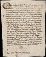 Manuscript Document recording the benefactions to a French abbey by four sons of a noblewoman, as they were about to leave on the Second Crusade