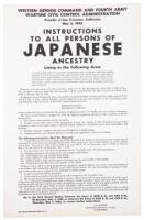 Printed poster instructing persons of Japanese ancestry in San Francisco to report to the Civil Control Station at 1530 Buchanan Street