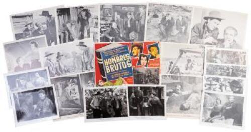 Los Hombres Brutos - lobby card from the Mexican issue of the film based on John Steinbeck's Of Mice and Men with eight publicity photographs and ten b&w lobby cards