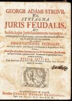 Syntagma Juris Feudalis [bound with] Observationes Feudales