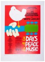 25th Anniversary Woodstock poster signed by Grace Slick and others