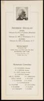 Dedication card for the monument at Douglass Park in Rochester, New York