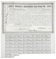 Hudson & Berkshire Railroad Co. Bond, signed by Millard Fillmore as Comptroller of New York State