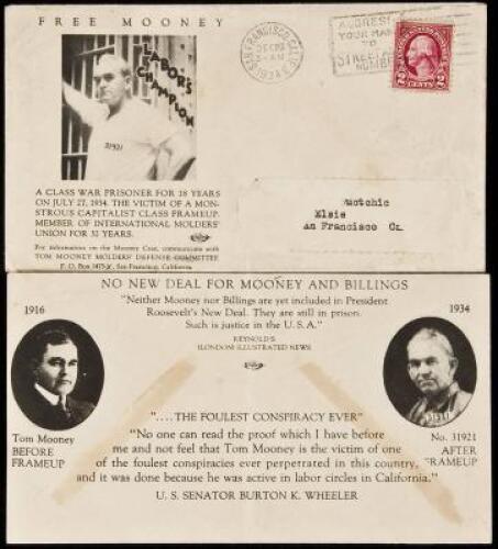 Two envelopes from the Tom Mooney Molders Defense Committee