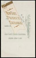 Program for the ceremonies at the laying of the cornerstone for the New York Produce Exchange, June 6, 1882, with attached ribbon