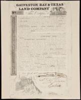 Scrip for "One Labor" of land from the Galveston Bay & Texas Land Company