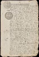 Manuscript document in Spanish mortgaging a female slave to pay a debt