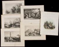 Collection of 81 engraved plates of Chinese scenes - 1 colored