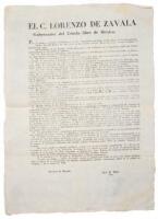 [Broadside promulgating regulations for foreigners seeking to settle in Mexico]