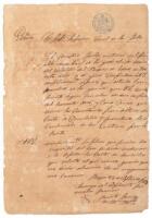 Manuscript document relating to the attempts of a Chinese indentured servant, a carpenter, in Cuba attempting to obtain his residency card