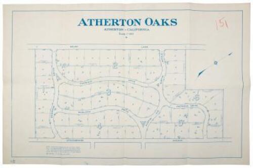 Atherton Oaks, Atherton - California. Scale: 1"=100'