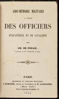 Aide-Memoire Militaire a l'Usage des Officiers d'Infanterie et de Cavalerie