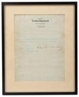 Autograph letter signed by William McKinley