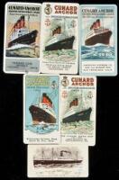 Five calendar cards from Cunard Line, one from Pacific Mail Steamship Co.