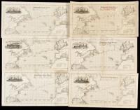 Norddeutscher Lloyd, Bremen - six maps showing the route between Bremen and New York, utilized by the ship line