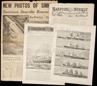 Large collection of newspapers reporting on ships