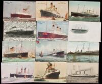 Over 100 postcards of various ships of the Cunard Line and the White Star Line