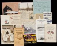 Collection of ephemera from travels aboard various ships