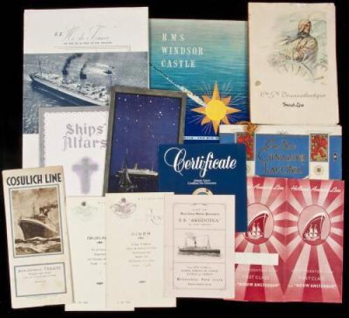 Large group of items from various ship lines and cruises