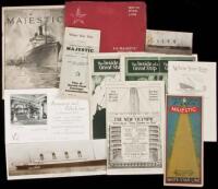 Group of ephemera from the White Star Lines, Majestic and Olympic