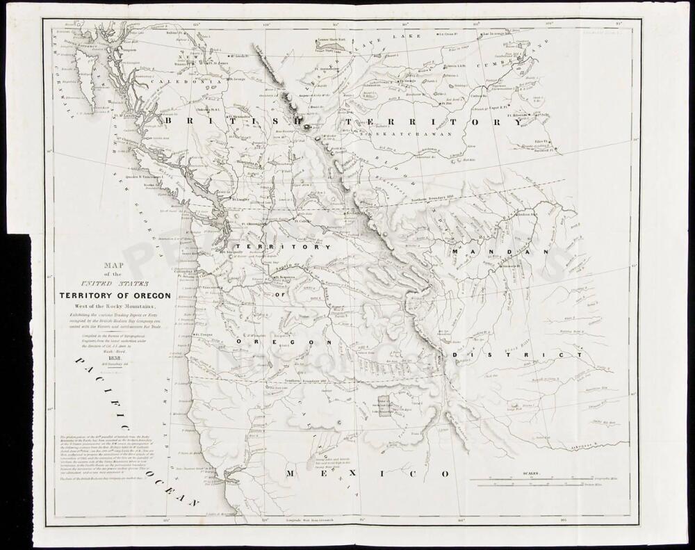 Map of the United States Territory of Oregon West of the Rocky ...