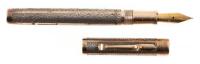 Gold-Filled Vermeil Lever-Filler Fountain Pen, "Brain" Pattern