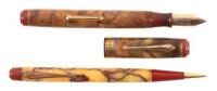 Patrician Fountain Pen and Propelling Pencil Set, "Onyx"-Patterned Celluloid, in Original Box