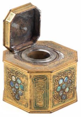 Gilt Bronze Inkwell, Abalone Pattern, No. 1157