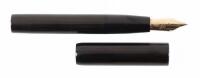 Slip-Cap "Black Giant" Black Hard Rubber Eyedropper-Filler Fountain Pen, Huge No. 12 Lucky Curve Nib, Very Rare