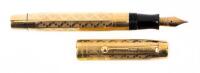 ​Duofold Junior Button-Filler Fountain Pen, 18K Rolled-Gold Overlay