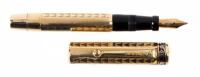 Duofold Junior Button-Filler Fountain Pen, 18K Rolled-Gold Overlay