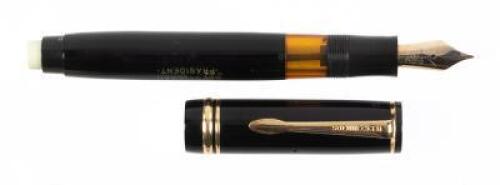 Präsident Black Celluloid Button-Filler Fountain Pen, Postwar Model