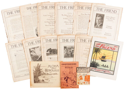 Eleven assorted issues of The Friend newspaper with three additional Hawaiian imprints