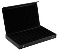 Black Leather Collectors Case Slotted for Ten Pens