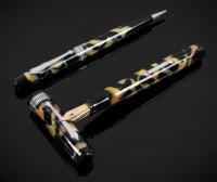 Patrician Fountain Pen and Propelling Pencil Set, "Nacre"-Patterned Celluloid, in Original Box