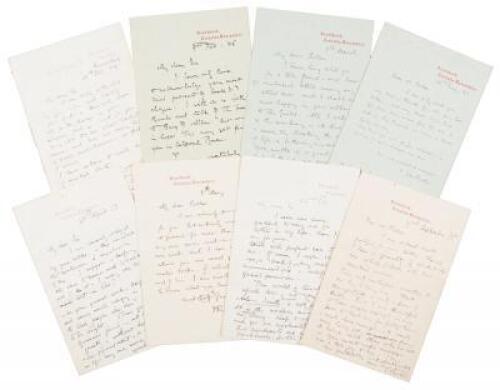 Eight autograph letters signed by John Ruskin addressed to Sir William Lawrence Pullar
