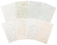 Eight autograph letters signed by John Ruskin addressed to Sir William Lawrence Pullar