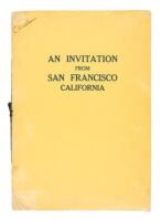 "An Invitation from San Francisco California" (wrapper title) - proposal to hold the 1928 Democratic National Convention in San Francisco, with original signed letters and mounted photographs