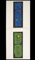 Poem 69-61 [and] Poem 69-60 - two framed color wood and cement-block prints