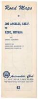 Road Maps: Los Angeles, Calif. to Reno, Nevada via Bishop, California. Mileage via Bishop and Bridgeport 471; Bishop and Fallon 565 (wrapper title)